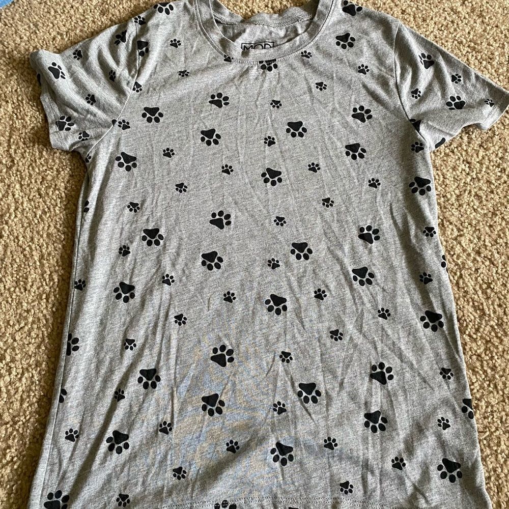 Womens Paw Print Dog Cat Tshirt - Picture 1 of 1